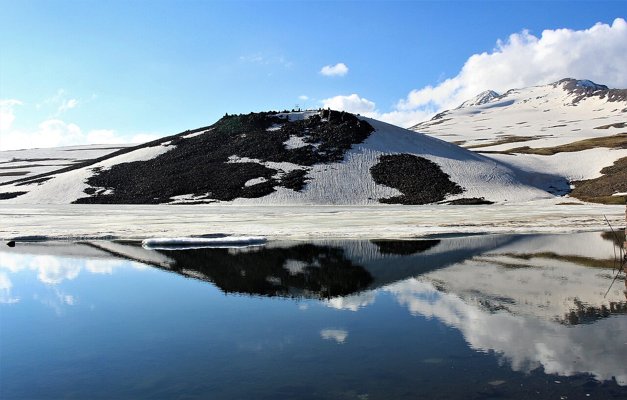 Lake Kari on the slopes of Mount Aragats
